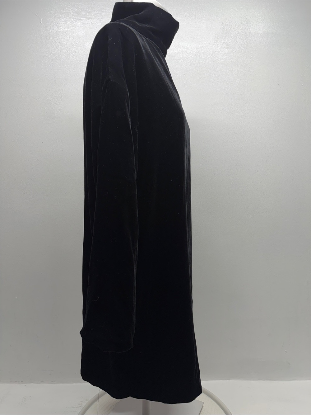 Emerson Fry Edie Dress Mini Long Sleeve Silk Velvet Turtleneck Black New Nwt Xs — image 5 of 8